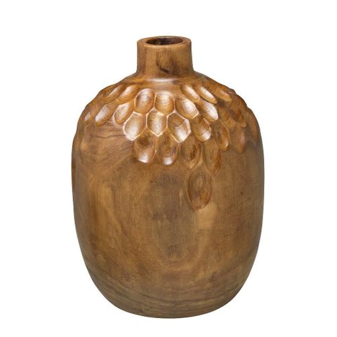 Vaso Decorativo em Madeira 32,5cm Marrom Espressione