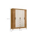 Ver imagem 4 de Conjunto Guarda Roupa e Comoda Caribe Freijo Off White