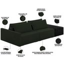 Ver imagem 7 de Sofá Ilha Modular para Sala 252cm com Puff Dublin K01 Veludo Verde e Sintético Preto - Lyam Decor