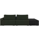 Ver imagem 5 de Sofá Ilha Modular para Sala 252cm com Puff Dublin K01 Veludo Verde e Sintético Preto - Lyam Decor