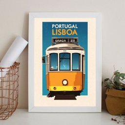 Quadro Decorativo Lisboa - Portugal 24x18cm:madeira Branca - 2