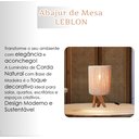 Ver imagem 2 de Abajur Luminária de Mesa Tripé Madeira Cúpula de Corda Sisal Decoração Rústica
