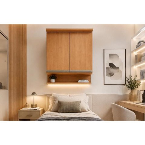 Armário Aéreo Modulado 2 Portas 90cm Liga Canela Kappesberg