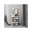 Ver imagem 4 de Guarda Roupa Organizador Arara 5 Prateleiras Cabideiro Rack Sapateira Bolsa Brinquedos Sapatos