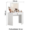 Ver imagem 5 de Penteadeira de Canto com Espelho Led Camarim Glitter 1 Gaveta Branco Albatroz Branco