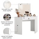Ver imagem 3 de Penteadeira de Canto com Espelho Led Camarim Glitter 1 Gaveta Branco Albatroz Branco