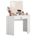Ver imagem 1 de Penteadeira de Canto com Espelho Led Camarim Glitter 1 Gaveta Branco Albatroz Branco