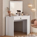 Ver imagem 6 de Penteadeira de Canto com Espelho Led Camarim Glitter 1 Gaveta Branco Albatroz Branco