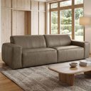 Ver imagem 1 de Sofá 3 Lugares para Sala Living 240cm Benassi L06 Couro Marrom Café - Lyam Decor