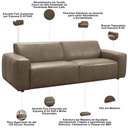 Ver imagem 5 de Sofá 3 Lugares para Sala Living 240cm Benassi L06 Couro Marrom Café - Lyam Decor