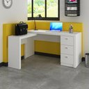 Ver imagem 1 de Escrivaninha/Mesa Escritório De Canto Cr25011 Branca