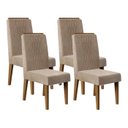 Ver imagem 6 de Mesa de Jantar Aura 120x90 Carvalho Europeu/creme e 4 Cadeiras Elen Veludo Kraft Dj Móveis Aura e El