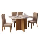Ver imagem 5 de Mesa de Jantar Aura 120x90 Carvalho Europeu/creme e 4 Cadeiras Elen Veludo Kraft Dj Móveis Aura e El