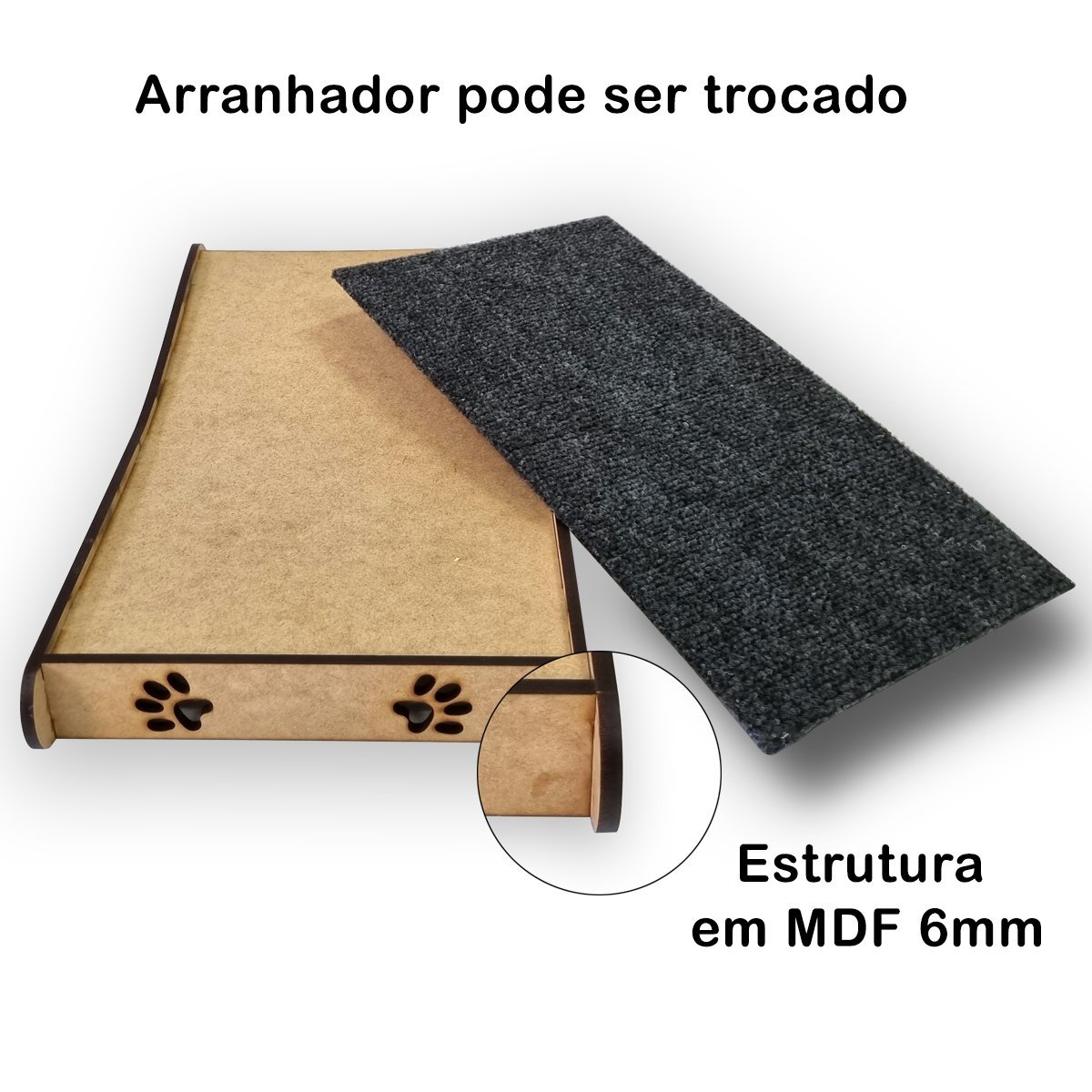 Arranhador Sofisticado de Carpete em MDF 6mm para Gatos com Refil - Artpical - 5