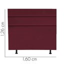 Ver imagem 3 de Cabeceira Estofada Cama Box Queen 160cm Argentina Corino Bordo- Mabe Magazine