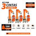 Ver imagem 2 de Kit 3 Cintas com Catraca para Amarração de Carga 1,5 Tonelada 9 Metros Muke Tools
