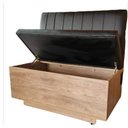 Ver imagem 2 de Canto Alemão Reto 1,20cm com Baú Amadeirado Assento e Encosto Preto com Tomada Sku_150