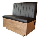 Ver imagem 1 de Canto Alemão Reto 1,20cm com Baú Amadeirado Assento e Encosto Preto com Tomada Sku_150