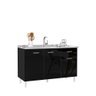 Balcão Gabinete Alice 120mt para Pia sem Tampo Preto Poquema - 2