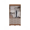 Ver imagem 2 de Guarda Roupa New Star 2 Portas 6 Gavetas com Espelho Salleto Cinamomo/off White