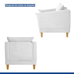 Poltrona para Sala de Estar Pés em Madeira Melina - 6