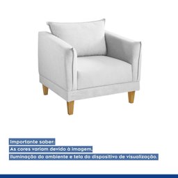 Poltrona para Sala de Estar Pés em Madeira Melina - 11