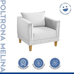 Poltrona para Sala de Estar Pés em Madeira Melina - 10
