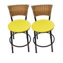 Ver imagem 1 de Kit 2 Banquetas Baixa de Cozinha Encosto Junco