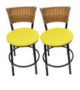 Ver imagem 1 de Kit 2 Banquetas Baixa de Cozinha Encosto Junco