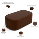 Ver imagem 7 de Kit 02 Puffs Decorativos Orgânicos para Living Quarto 100cm Doha W01 Couríssimo Marrom - Lyam