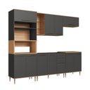 Ver imagem 1 de Conjunto de Cozinha Modulada Completa 5 Peças 280cm Isabelle Delmarco