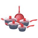 Ver imagem 1 de Jogo de Panelas Cerâmica Indução Tampa de Vidro 5 Peças Onix