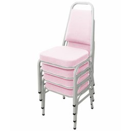 Kit com 4 Cadeiras Empilháveis Linha Hotel Plus Rosa - 1