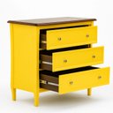 Ver imagem 5 de Cômoda para Quarto em MDF 3 Gavetas Amsterdã Amarelo/Amêndoa