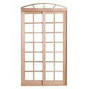 Ver imagem 1 de Porta Balcão de Correr de Madeira Cedro Arana 2 Folhas em Arco Bat.14 Cm- 2.35 (a) X 1.60 (l)