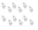 Ver imagem 1 de Conj 18 Cubas Gastronômicas em Policarbonato Gn 1/6x100 Mm 1,5 Litros + 18 Tampas 1/6 em Poli com Fl