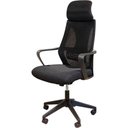 Ver imagem 1 de Cadeira Escritório Presidente Nero Domann Design Assento PU Preto Tela Mesh Base Metal