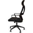 Ver imagem 3 de Cadeira Escritório Presidente Nero Domann Design Assento PU Preto Tela Mesh Base Metal