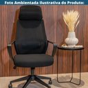 Ver imagem 5 de Cadeira Escritório Presidente Nero Domann Design Assento PU Preto Tela Mesh Base Metal