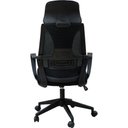 Ver imagem 4 de Cadeira Escritório Presidente Nero Domann Design Assento PU Preto Tela Mesh Base Metal