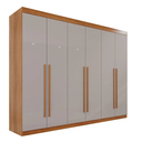 Ver imagem 1 de Guarda Roupa Casal 6 Portas 6 Gavetas Gramado 100% Mdf Valverde Moveis Cinamomo/off White
