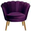 Ver imagem 2 de Poltrona Pétala em Sued Premium Roxo Sua Casa Decorações Pés Madeira Claro