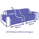 Ver imagem 4 de Protetor de Sofá Retrátil Dupla Face Microfibra 1,80m - Caqui/palha Mr Enxovais Retratil