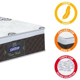 Cama Box Casal Gazin Molas Ensacadas New York Marrom/Preto - 2