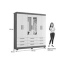 Ver mais imagens de Guarda Roupa Casal 6 Portas (2 C/ Espelho) e 9 Gavetas C/ Pés Colombo 6.9 Jatoba/areia - Santos