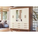 Ver imagem 1 de Guarda Roupa Casal 6 Portas (2 C/ Espelho) e 9 Gavetas C/ Pés Colombo 6.9 Jatoba/areia - Santos