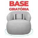 Ver imagem 6 de Poltrona Orgânica Giratória Chloe Decorativa com Almofada Plumante Bouclê Cinza - Arkell