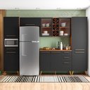 Ver imagem 2 de Armário de Cozinha Completa Vidro Reflecta com Adega 9 Portas 4 Gavetas Favorita Preto / Nature