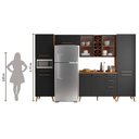 Ver imagem 5 de Armário de Cozinha Completa Vidro Reflecta com Adega 9 Portas 4 Gavetas Favorita Preto / Nature