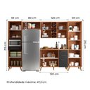 Ver imagem 3 de Armário de Cozinha Completa Vidro Reflecta com Adega 9 Portas 4 Gavetas Favorita Preto / Nature